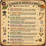 Placa "Decálogo del Maestro de la Parrilla" · Chapa Metal · Personalizable