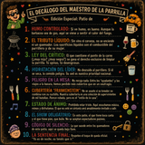 Placa "Decálogo del Maestro de la Parrilla" · Chapa Metal · Personalizable