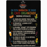 Placa "Barbacoa Caos Organizado" · Normas Oficiales · Chapa Metal · Personalizable