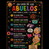 Placa "En Casa de los Abuelos" · Chapa Metal · Personalizable