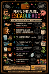 Placa "Perfil Oficial del Escaqueado" · Chapa Metal · Personalizable
