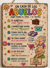 Placa "En Casa de los Abuelos" · Chapa Metal · Personalizable