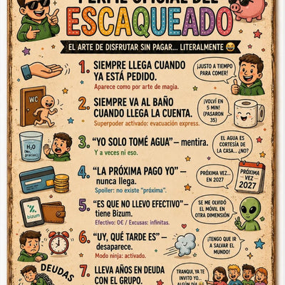 Placa "Perfil Oficial del Escaqueado" · Chapa Metal · Personalizable