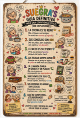 Placa "Suegra's Guía Definitiva" · Chapa Metal · Personalizable